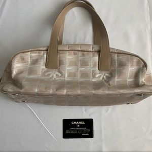 CHANEL Vintage Authentic Mini Boston beige handbag